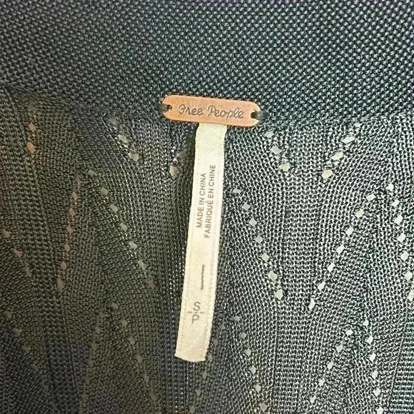 Urban Outfitters FREE PEOPLE Pointelle Lace Knit Black Dress Small - Picture 7 of 13